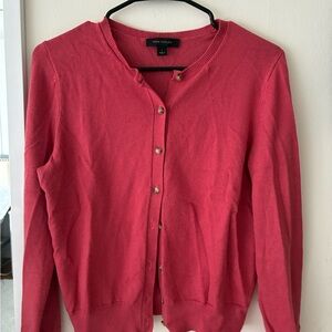 Ann Taylor Crewneck Button-Up Cardigan